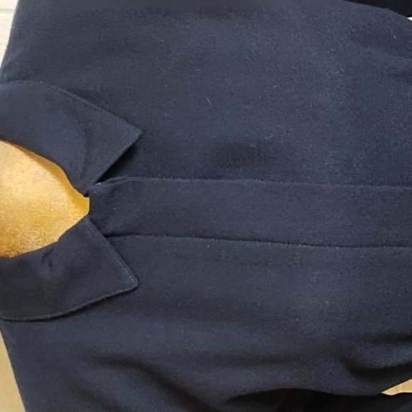 Lands End Navy Shirt Waist Covered Button Placket Wool Fully Lined Dress Pockets - Picture 3 of 16